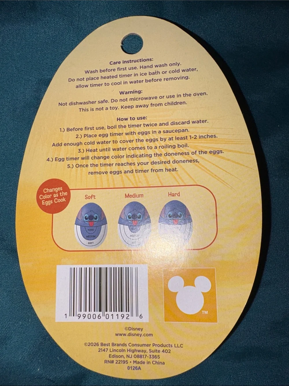 4 Items - Disney Stitch Measuring Spoon Set, Egg Timer, Lint Roller, Basting Bru